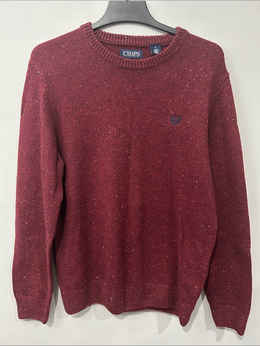 Chaps Men's Burgundy Flecked Crewneck Sweater